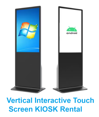 Premier Vertical Interactive Touch Screen KIOSK Rental in Dallas, Texas